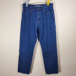 Eddie Bauer Mens Blue Jeans 34x34 Traditional Fit 100% Cotton Denim